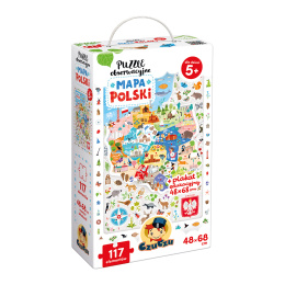 Tanie puzzle dla dzieci - Polska - zwierzęta na mapie.