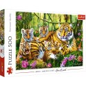 Puzzle 500 elementów - Rodzina Tygrysów Trefl