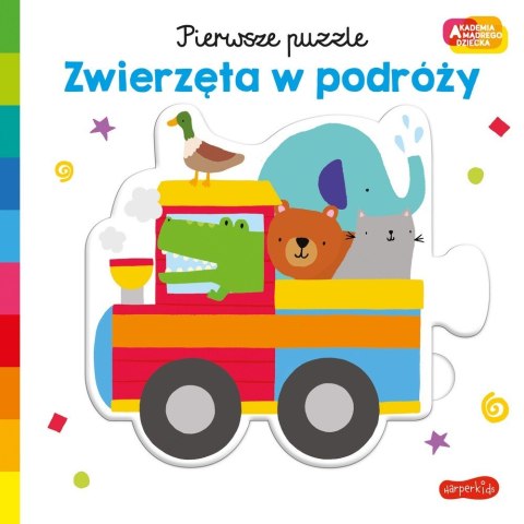 Książeczka Akademia Mądrego Dziecka. Pierwsze Puzzle. Zwierzęta w podróży Harper Collins