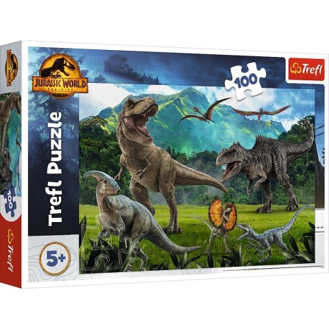 Puzzle 100 elementów Dinozaury Park Jurajski Trefl