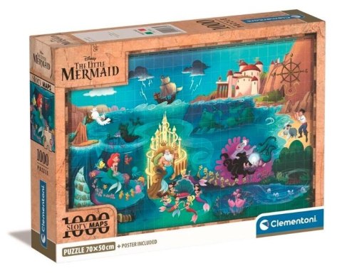 Puzzle 1000 elementów Compact Disney Maps Little Mermaid Clementoni