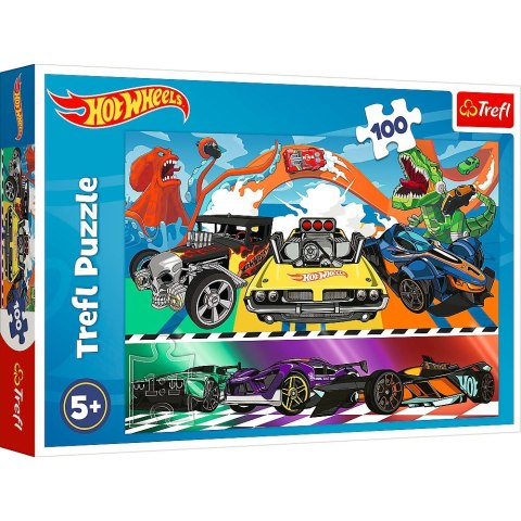 Puzzle 100 elementów Pędzące samochody Hot Wheels Trefl