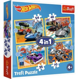 Puzzle 4w1 Hot Wheels pojazdy Trefl