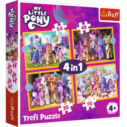 Puzzle 4w1 Poznaj kucyki Pony Trefl