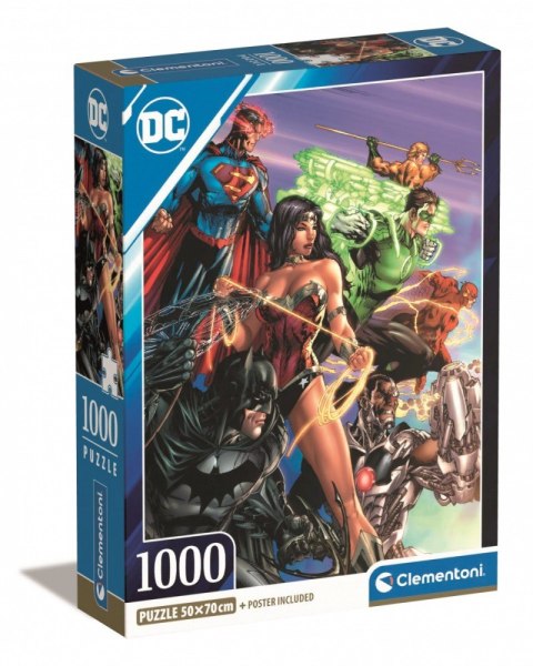 Puzzle 1000 elementów Compact DC Comics Liga Spawiedliwych (Justice League) Clementoni