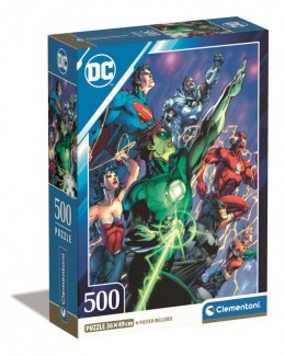 Puzzle 500 elementów Compact DC Comics Liga Sprawiedliwych (Justice League) Clementoni