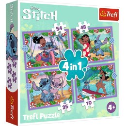 Puzzle 4w1 Szalony dzień Lilo i Stitch Trefl