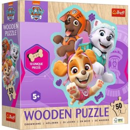 Puzzle drewniane 50 elementów Psi Patrol Wesoła gromadka piesków Trefl