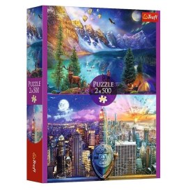 Puzzle 2x500 elementów Wycieczka po Ameryce Trefl