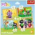 Puzzle 4w1 Poznaj Milo i jego przyjaciół Trefl