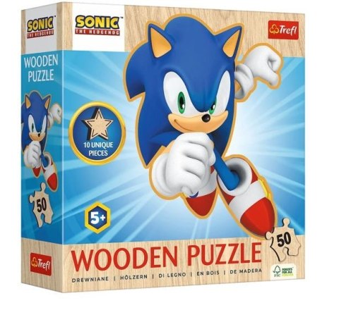 Puzzle drewniane 50 elementów Radosny Sonic Trefl