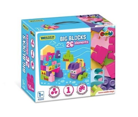 Big Blocks Klocki 26 elementów różowe Wader