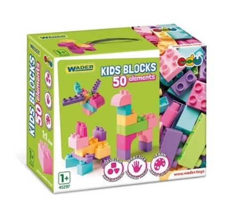 Klocki Kids Blocks 50 elementów różowe Wader