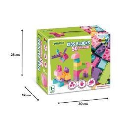 Klocki Kids Blocks 50 elementów różowe Wader