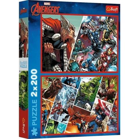 Puzzle 2x200 elementów Obrońcy świata Avengers Marvel Trefl