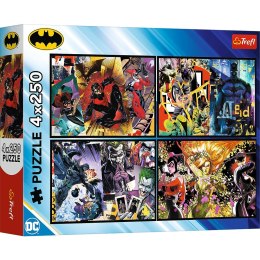 Puzzle 4x250 elementów Batman w akcji Trefl