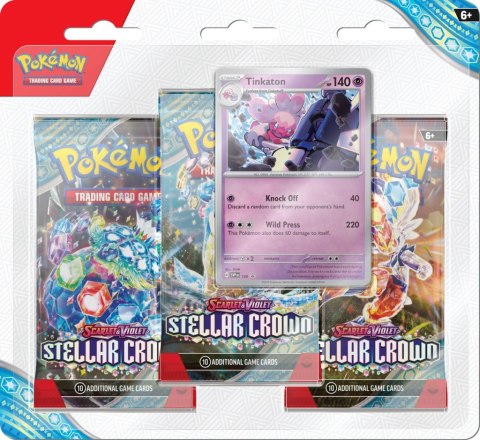 Karty Stellar Crown - 3-Pack Tinkaton Pokemon TCG