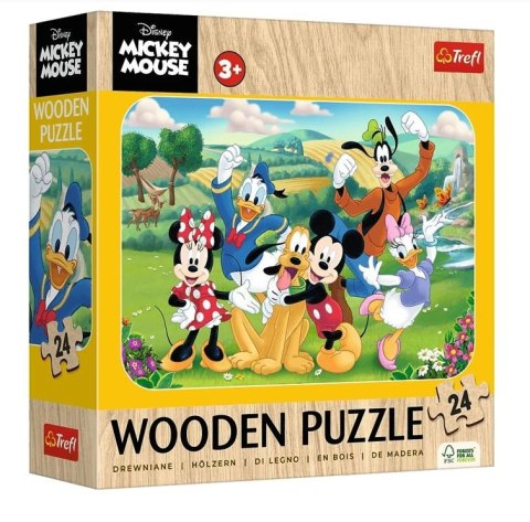 Puzzle drewniane 24 elementów Myszka Miki Mickey Trefl