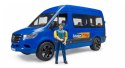 Samochód Mercedes Benz Sprinter minibus niebieski z kierowcą BRUDER