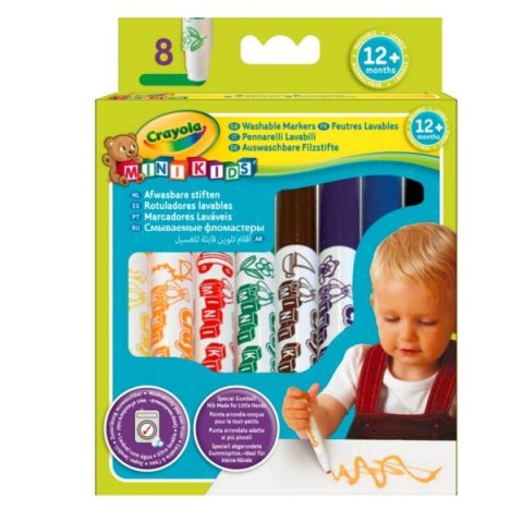 Flamastry zmywalne Baby Superwytrzymałe 8 sztuk Crayola Goliath