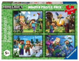 Puzzle 4x100 elementów Minecraft Ravensburger Polska