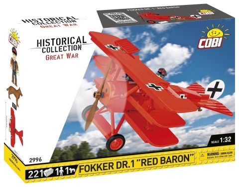 Klocki Fokker DR.1 Czerwony Baron 221 klocków Cobi Klocki