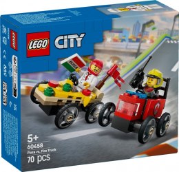 Klocki City 60458 Zestaw wyścigówek: pizza kontra wóz strażacki LEGO