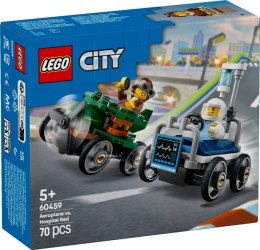 Klocki City 60459 Zestaw wyścigówek: samolot kontra łóżko szpitalne LEGO